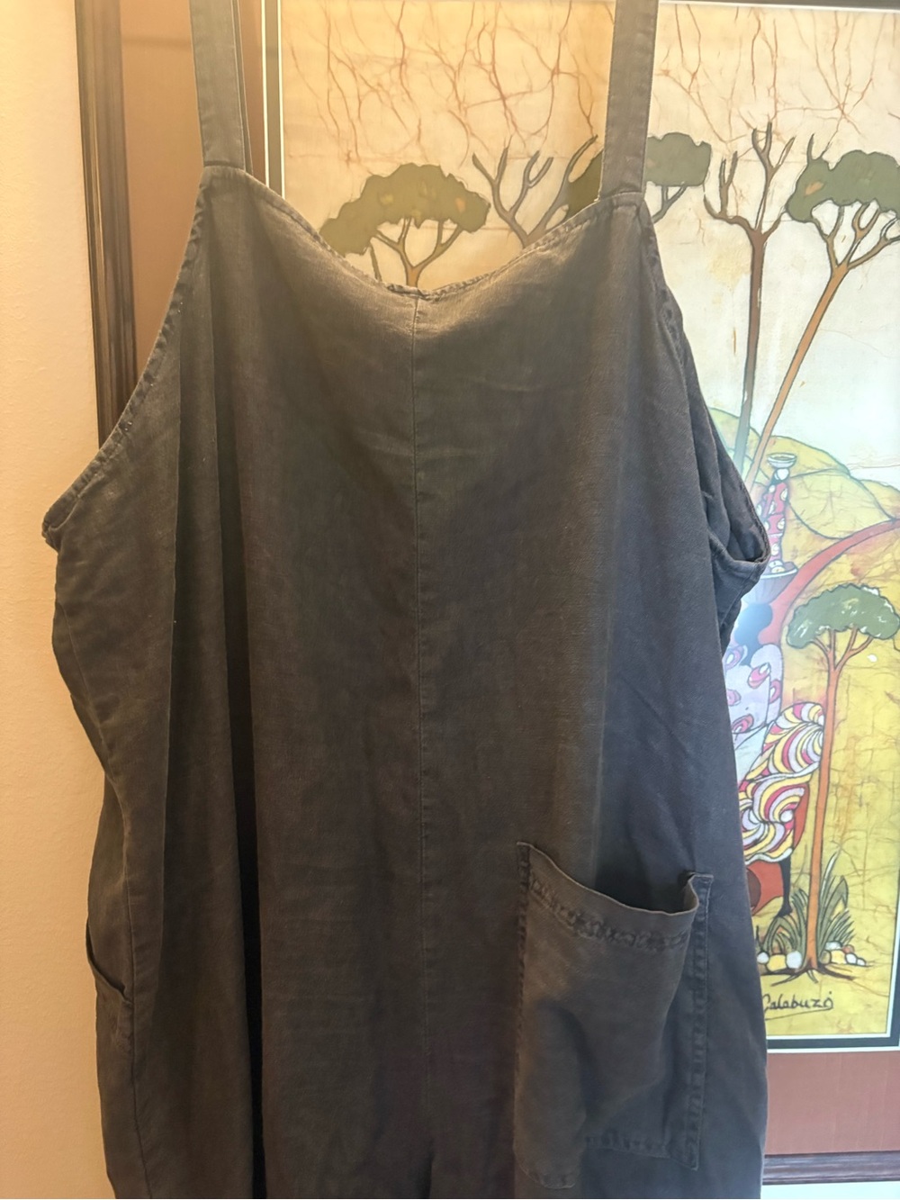 Universal Thread Charcoal Sleeveless Romper with Front Pocket